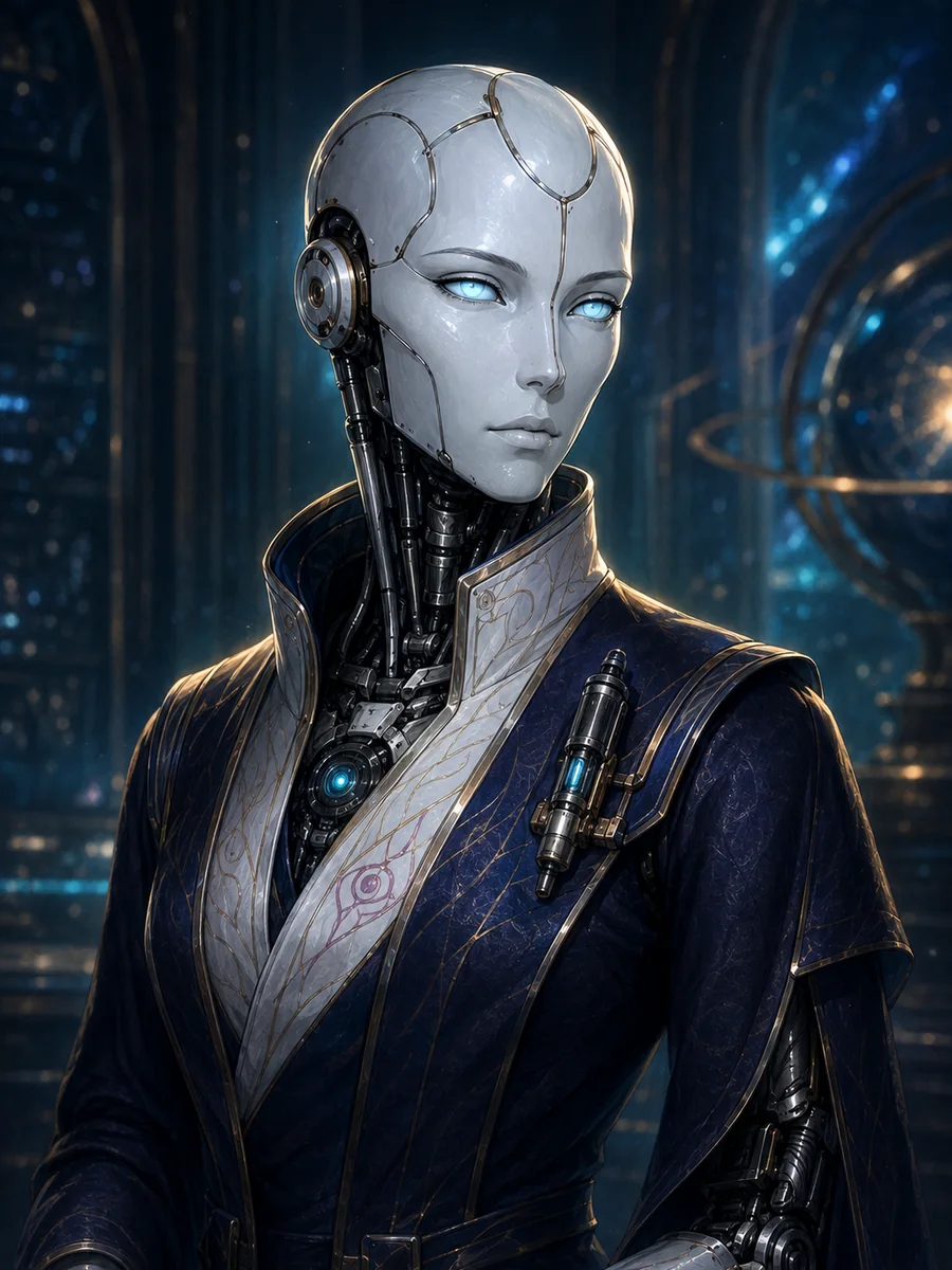 Synthetic Scholar character